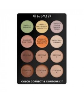 ELIXIR MAKE-UP Color Correct & contour Paleta de correctores de...