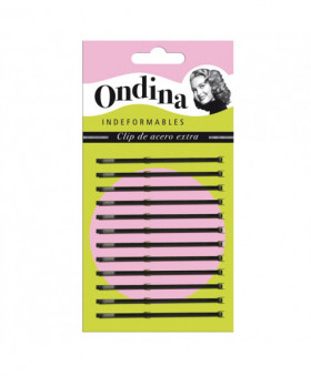 Carton 12 Clips Ondina Negro 55 Mm ref 01601/50