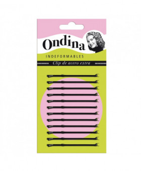 Carton 12 Clips Ondina Negro 70 Mm ref.01607/50