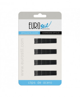 Clips ondulados 24un negros ref. 01609/50